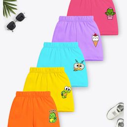 Trampoline Cotton Blend Pack Of 5 Animals & Cactus Printed Shorts - Multi Colour-image-17