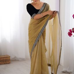 KALINI Embroidered Sequinned Border Net Saree-picture-47
