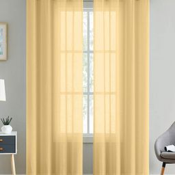 Aura Yellow 2 Pieces Linen Window Curtains-picture-17