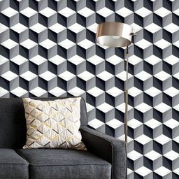 ArtzFolio Printed UV-Resistant Anti-Bacterial D Geometric CubesPeel & Stick Wallpaper-image-4