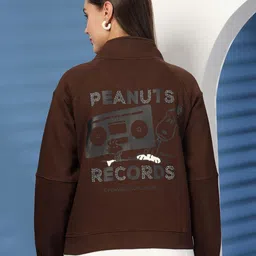 Juelle Women Mock Neck Snoopy Printed Sweatshirt-image-39
