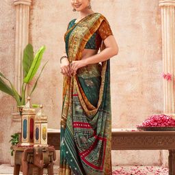 K 5 Fashion Floral Beads and Stones Pure Georgette Saree-image-87