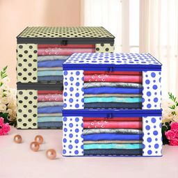 Kuber Industries Cream-Coloured 4 Pieces Printed Drawer Organisers-3
