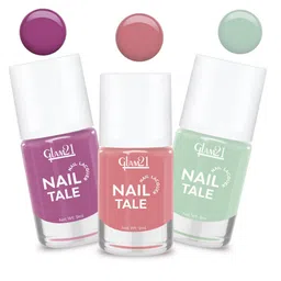 GLAM21 Set of 3 Nail Tale Quick Dry Nail Paint 9 ml each - Shades 31+33+45-14