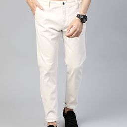 Roadster Men Beige Slim Fit Chinos Trousers-image-30