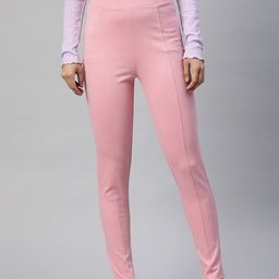 Marks & Spencer Women Pink Solid Leggings-image-39