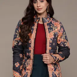aarke Ritu Kumar Floral Printed Longline Puffer Jacket-26