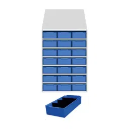Universal UMASU25 White & Blue 8 Shelves 21 Bins Storage Rack-18