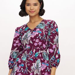 AASK Women Polyester Printed Wine Color Regular Top-picture-45