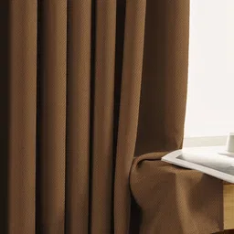 LINENWALAS Happy Sleeping Brown 2 Pieces Black Out Window Curtain-image-95