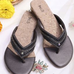 Inc 5 Embellished Open Toe Flats-picture-27