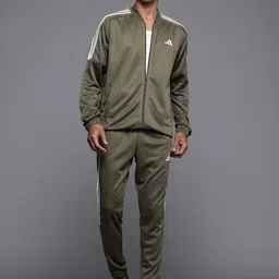 ADIDAS Striped Detail Drop-Shoulder Sleeves 3S Plain Jacket with Joggers-picture-25