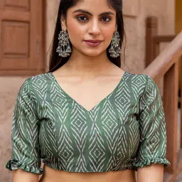 Mitera Silk Blend Block Print Saree image 5