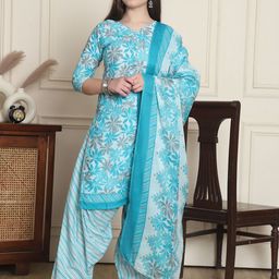 Rajnandini Floral Printed V-Neck Straight Kurta With Salwar & Dupatta-11