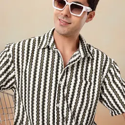 Mast & Harbour Textured Drop-Shoulder Sleeves Relaxed Fit Casual Shirt-image-40