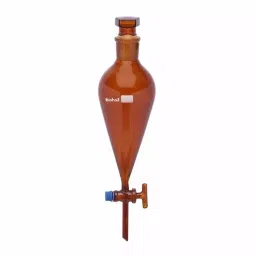 Biohall 2000 ml Amber Color Separating Funnel with Interchangeable Stopper, BLS.1503.25.A14-40