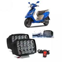 Cartronics 15  LED Fog Light With On/Off Switch  for TVS Zest Black(Set of 2 Pcs)-28