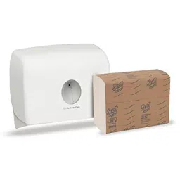 Scott Essential Aquarius Series White Multi Fold Hand Towel Dispenser and Refill Pack 70220B-4