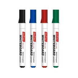 Soni Office Mate Regular Whiteboard Marker Anti Roll Cap Type Quick Dry, Easy Wipe 4.43 mm Bullet Tip Ideal For Home, School & Office Use, Multicolor (Pack of 4)-picture-23