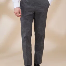 Raymond Men Slim-Fit Checked Mid Rise Formal Trousers-image-83