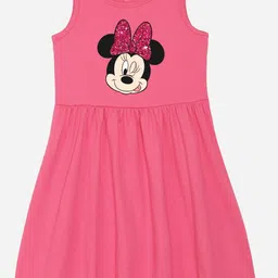 YK Disney Girls Pure Cotton Graphic Print Fit & Flare Dress-image-30