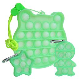 Toyshine Glow in The Dark Pop it Bubble Fidget Toys with 2 Keychain Pack of 3 - Green-14