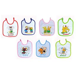 FANTASY INDIA Kids Soft Week Days Printed 7 Days Baby Bib - Multicolour-image-98