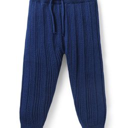 Babyhug Knit Sweater Fleece and Woollen Pants - Navy Blue-image-49
