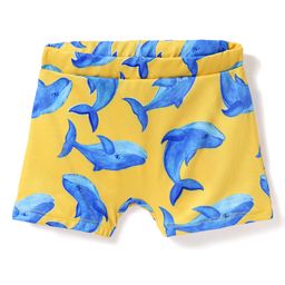 Babyhug Water Repellant Swimming Trunk With Dolphin Print - Yellow-image-63