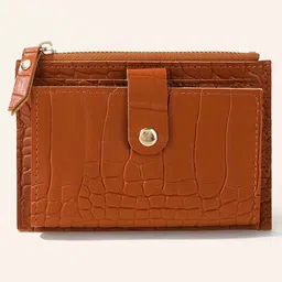 Fargo Womens Croco Embossed Leather Clutch - Brown-picture-39