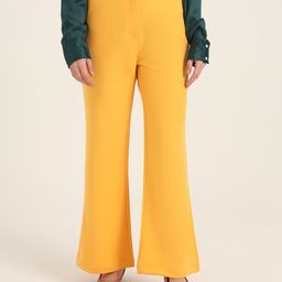 AMSWAN Women Smart Flared High-Rise Trousers-image-32
