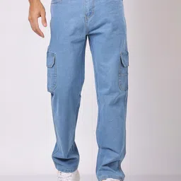 ZAYSH Men Regular Fit Mid-Rise Cotton Cargos Jeans-picture-31