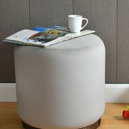 Shadowkart Grey Velvet Round Ottomans-51
