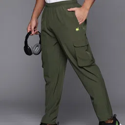 HRX by Hrithik Roshan Men Solid Regular Fit Cargo Track Pants-image-15
