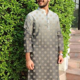 Snowdrip Men Ethnic Motifs Foil Printed Kurta-image-46