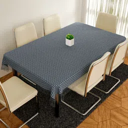 Aura Grey & White Anti-Skid 6-Seater Table Cover-picture-8