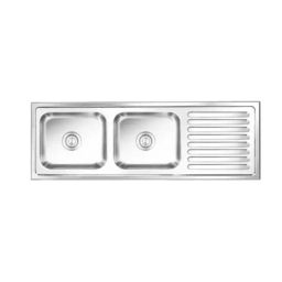 Nirali BG Kitchen Sink Popular Series Big 1550x510 mm (61x20 inch) Anti-Scratch Finish Stainless Steel, Graceful Elegance-image-77