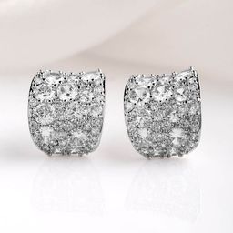 Rubans Rhodium Plated Sparkling AD & Cubic Zirconia Studded Luxurious Hoop Earrings-54