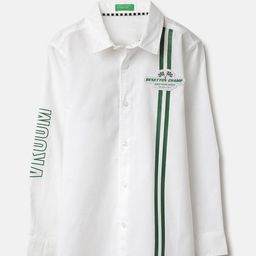 United Colors of Benetton Boys Classic Spread Collar Solid Cotton Casual Shirt-image-3