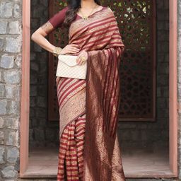 Suha Woven Design Saree With Blouse Piece-image-76