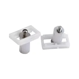 Elegant Casa 40x25 mm Western Toilet Seat Cover Repair Kit with Clamp Plastic White Set of 1 Pair-picture-0