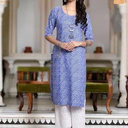 Moda Rapido Selection Of 2 Leheriya Printed Round Neck Straight Kurta-image-27