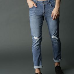 Roadster Men Blue Skinny Fit Mid-Rise Mildly Distressed Stretchable Jeans-picture-29