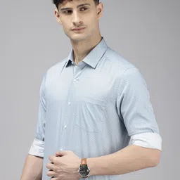 Arrow Manhattan Slim Fit Geometric Printed Pure Cotton Formal Shirt-image-93