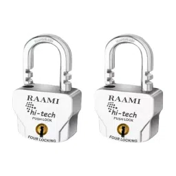 ALONE LOCKS Raami 70 mm Steel Chrome 4 Keys Door Padlock (Pack of 2)-13