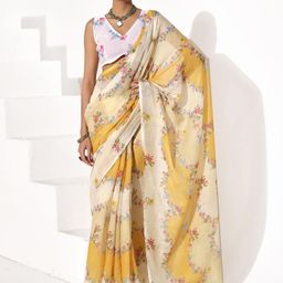 all about you Floral Printed Pure Cotton Saree-image-9