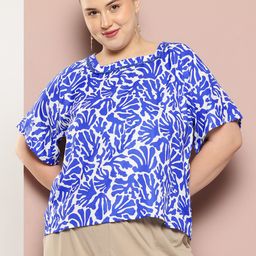 Sztori Plus Size Print Flared Sleeve Top-image-75