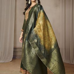 all about you Floral Embroidered Regular Anarkali Kurta with Trousers & Dupatta image 3