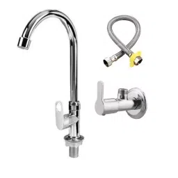 GENERIC Bathroom Faucet Set Stainless Steel Chrome Finish Silver, FG1212 ( Pack of 3)-image-92