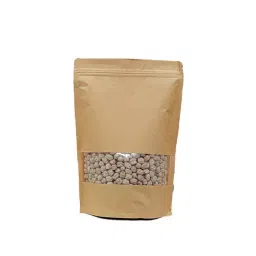 DEZPAC Brown Kraft Paper Standy Pouch With Zipper and Matt Window 160 x 220 mm (Pack of 100)-image-93